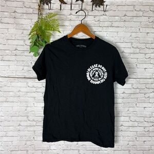 Linda Finegold Kirill Was Here Please Do Not Feed Black Tee